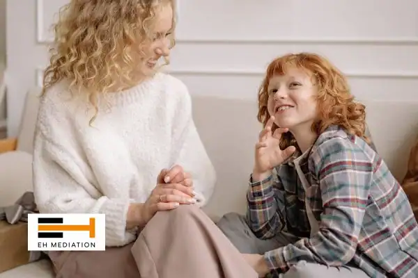 Happy mother and child after sorting child arrangements mediation Margate